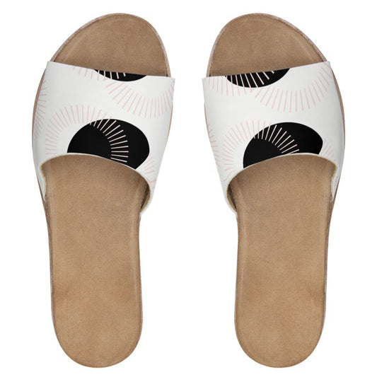 Women's Designer Leather Sliders