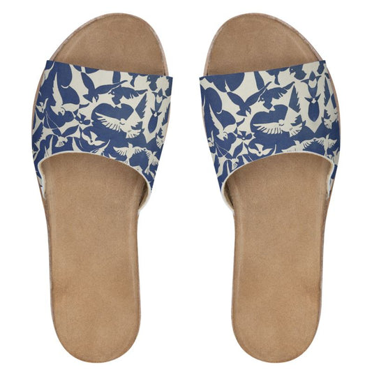 Women's Designer Leather Sliders